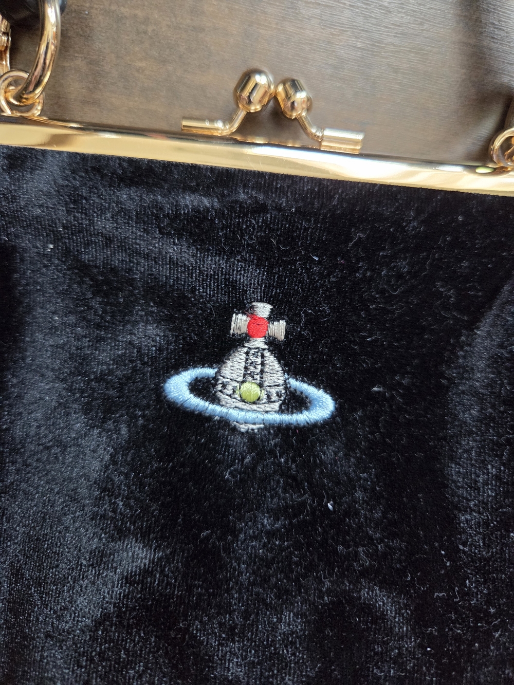 Vivienne Westwood Black Velvet Top-Handle Evening Bag - Picture 2 of 6